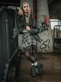 Plaid Mini-Flare Skirt - Cairn