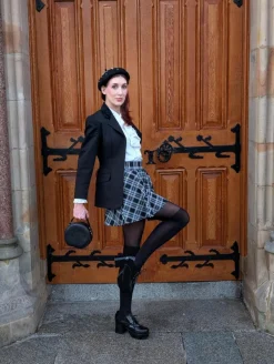 Plaid Mini-Flare Skirt - Cairn