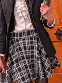 Plaid Mini-Flare Skirt - Cairn
