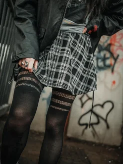 Plaid Mini-Flare Skirt - Cairn