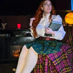Plaid Mini-Flare Skirt - Glenfern