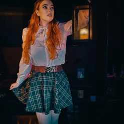 Plaid Mini-Flare Skirt - Glenfern