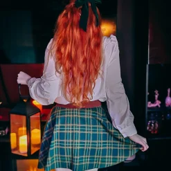 Plaid Mini-Flare Skirt - Glenfern