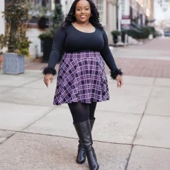 Plaid Mini-Flare Skirt - Moorland