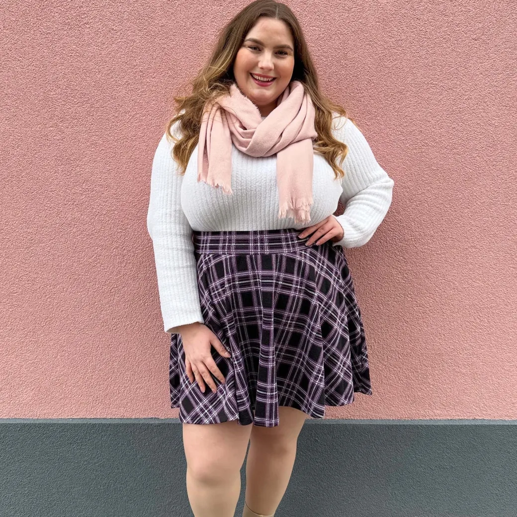 Plaid Mini-Flare Skirt - Moorland
