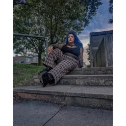 Plaid Wide-Leg Trousers - Bonnie