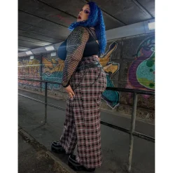 Plaid Wide-Leg Trousers - Bonnie