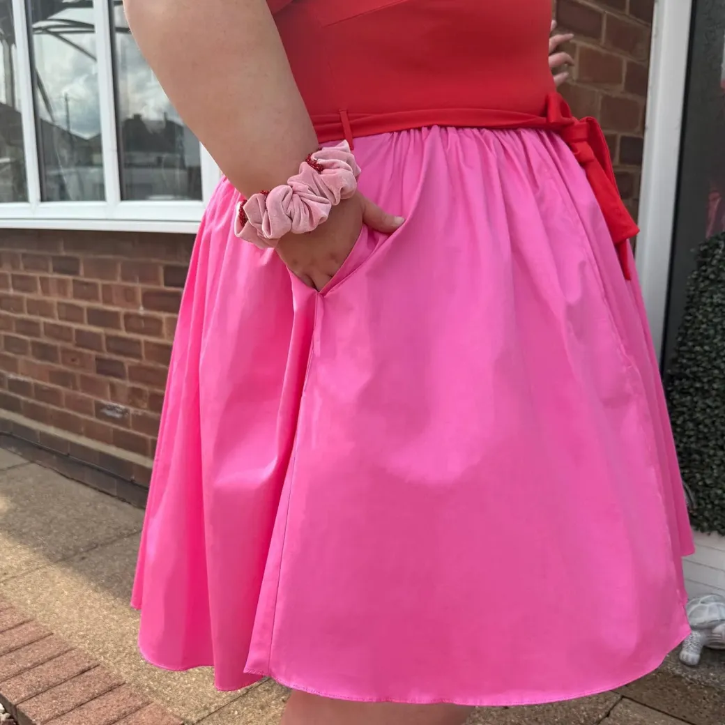 Poplin Tee Dress - Sangria/Pink Lady