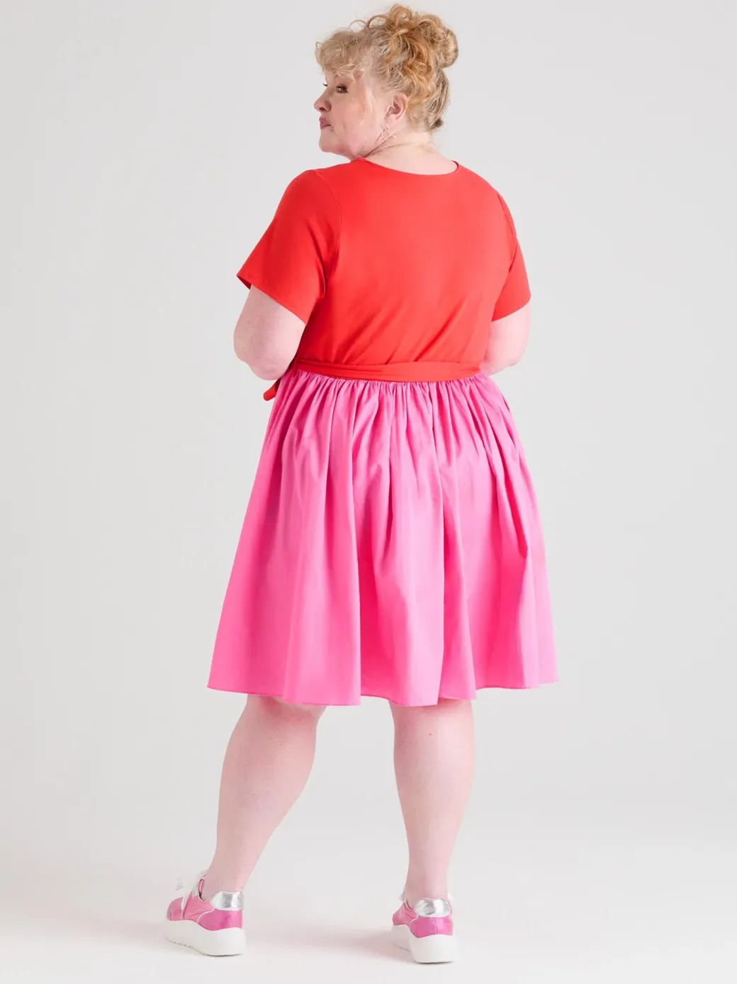 Poplin Tee Dress - Sangria/Pink Lady