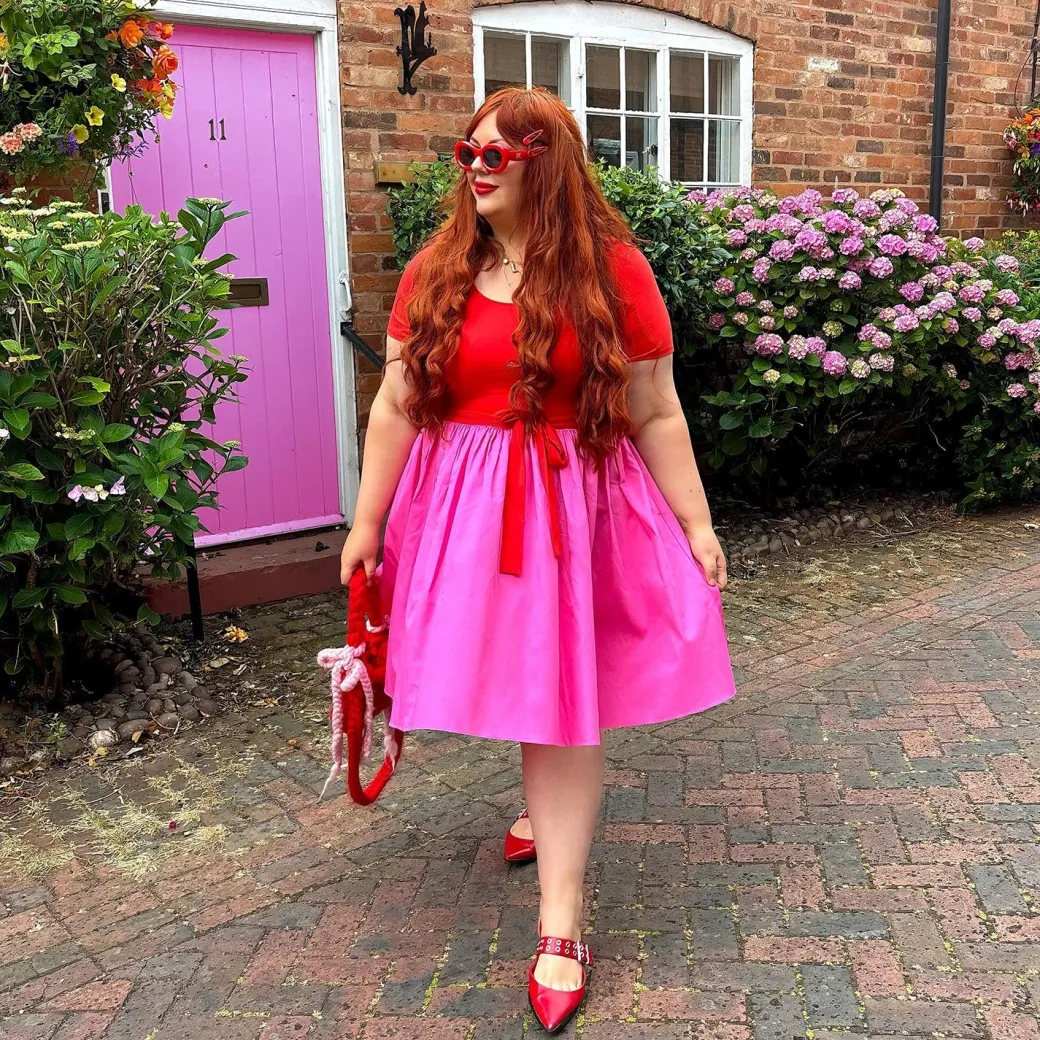 Poplin Tee Dress - Sangria/Pink Lady