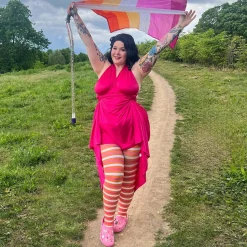 Pride Striped Tights - Ruby