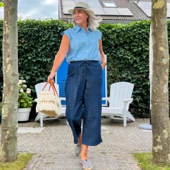 Relaxed Chambray Trousers - Denim