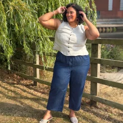 Relaxed Chambray Trousers - Denim