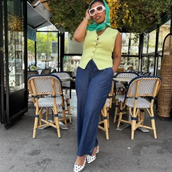 Relaxed Chambray Trousers - Denim