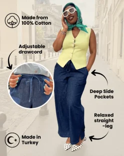 Relaxed Chambray Trousers - Denim