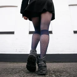 Seoul Chic Faux Sock Tights - Navy