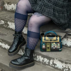 Seoul Chic Faux Sock Tights - Navy