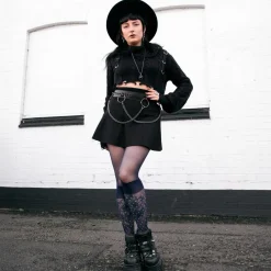 Seoul Chic Faux Sock Tights - Navy