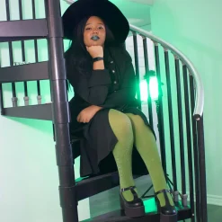 Sheer Lux Sparkle Tights - Peas