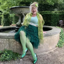 Sheer Lux Sparkle Tights - Peas