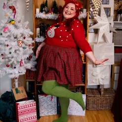 Sheer Lux Sparkle Tights - Peas