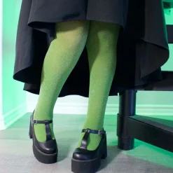 Sheer Lux Sparkle Tights - Peas