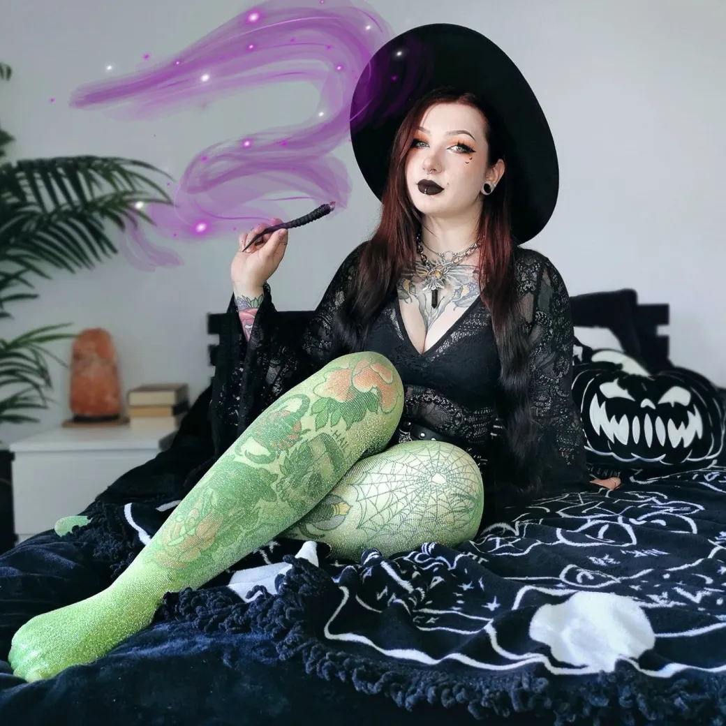 Sheer Lux Sparkle Tights - Peas
