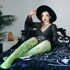Sheer Lux Sparkle Tights - Peas