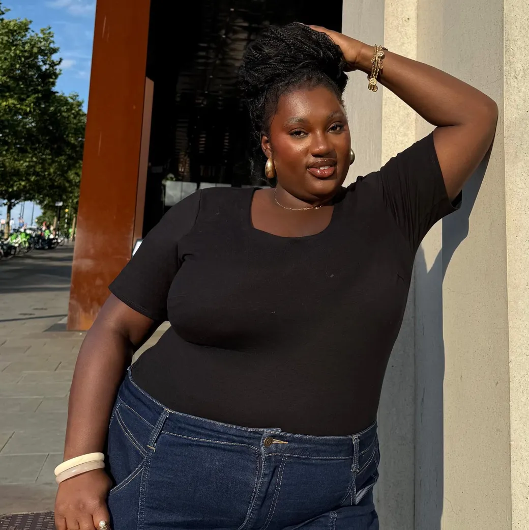 Short Sleeve Cotton Bodysuit - Black