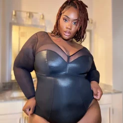 Siren Faux Leather Bodysuit