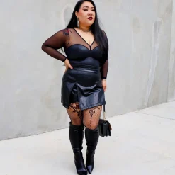 Siren Faux Leather Bodysuit