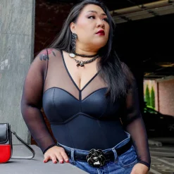 Siren Faux Leather Bodysuit