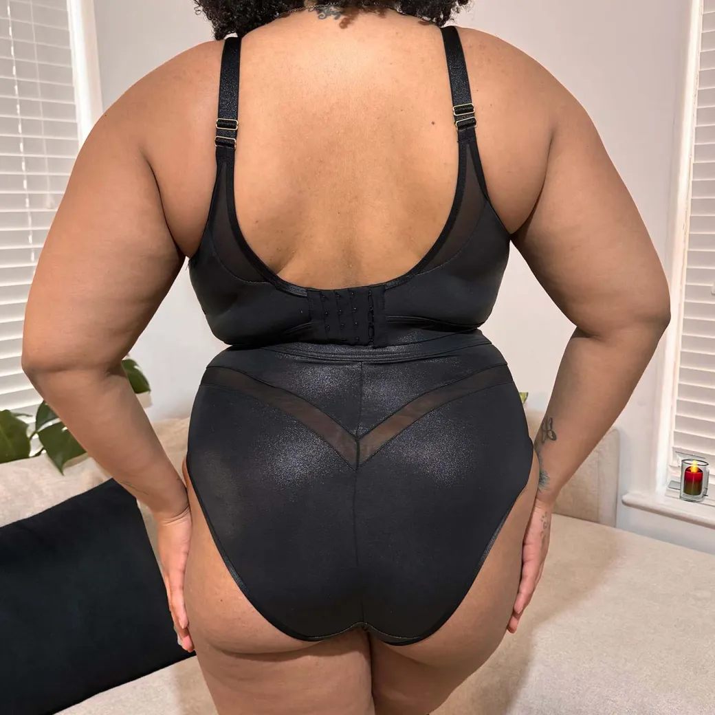 Siren Faux Leather Full Briefs - Black