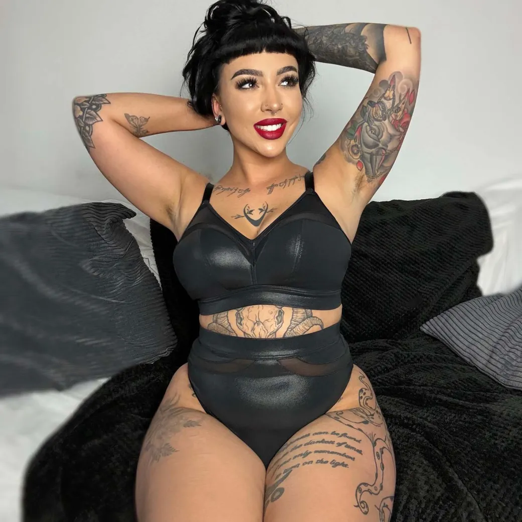 Siren Faux Leather Full Briefs - Black