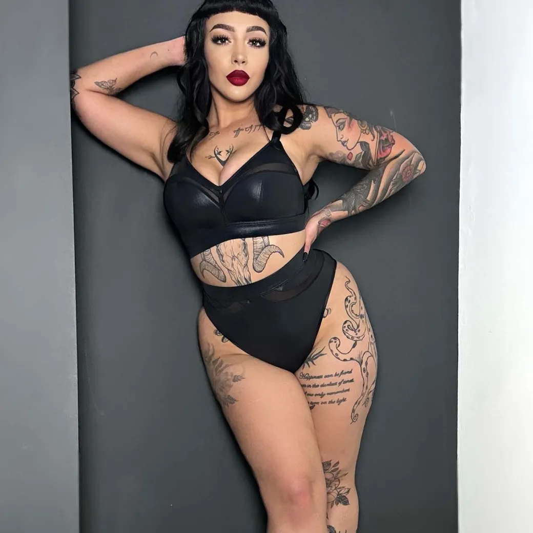 Siren Faux Leather Full Briefs - Black