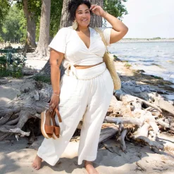 Sonia Cotton Gauze Wrap Top - Cream