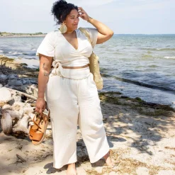 Sonia Cotton Gauze Wrap Top - Cream