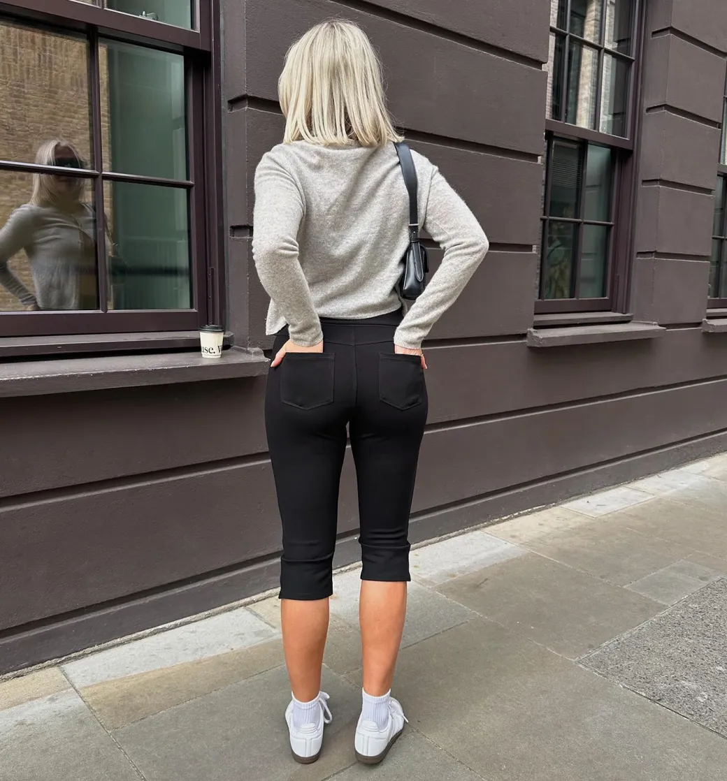 Squat-Proof Capri Leggings - Black