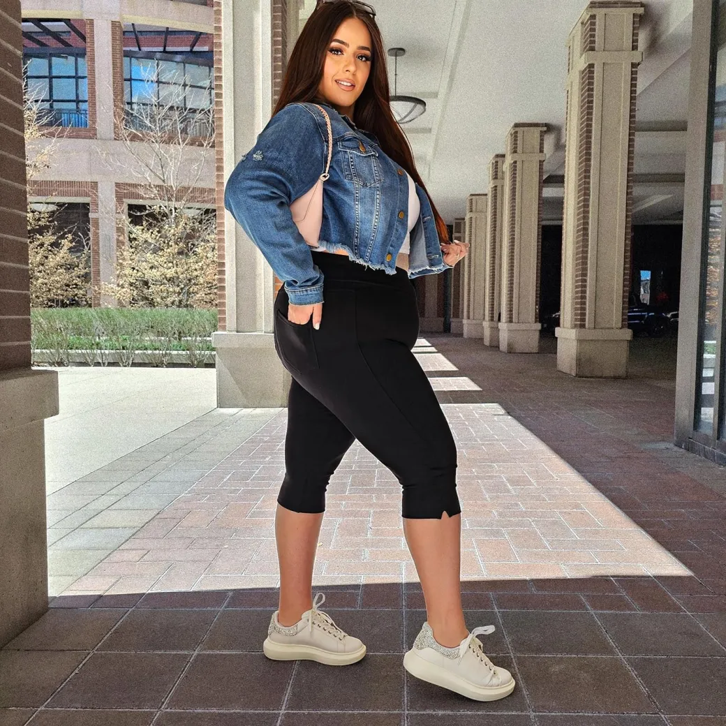 Squat-Proof Capri Leggings - Black