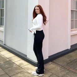 Squat-Proof Kick Flare Leggings - Black
