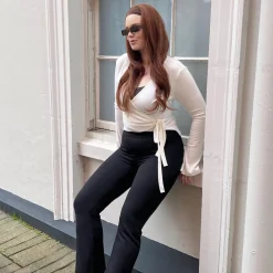 Squat-Proof Kick Flare Leggings - Black