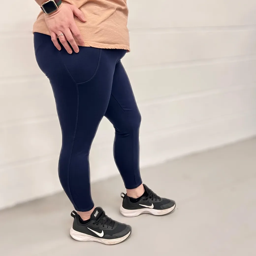 Squat Proof Leggings (Short) - Navy