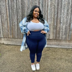 Squat Proof Leggings (Short) - Navy