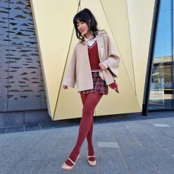 Stay Cool 80 Denier Tights - Burgundy