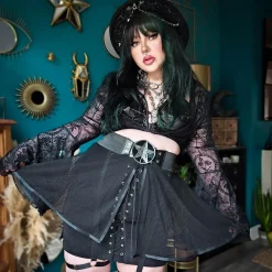 Strapped In Fishnet Skirt
