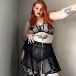 Strapped In Fishnet Skirt