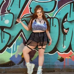 Strapped In Fishnet Skirt