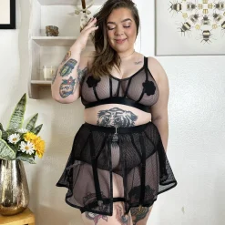 Strapped In Fishnet Skirt