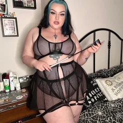 Strapped In Fishnet Skirt