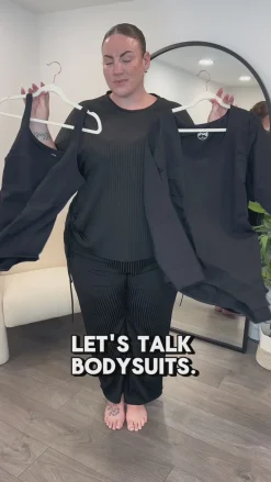 Strappy Cotton Bodysuit - Black